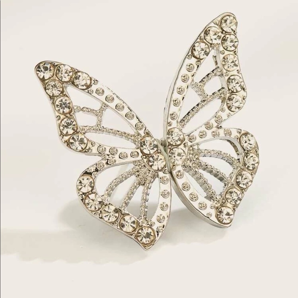 • Fiona • Rhinestone Butterfly Stud Earrings - Picture 3 of 4